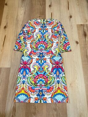 J.McLaughlin Catalina Cloth Dress In Madrid Off White Paisley Multi Women's XS